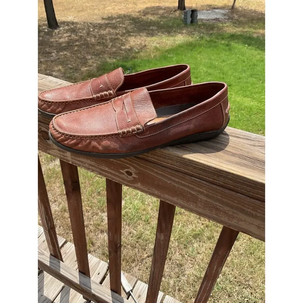 Johnston & Murphy Brown Leather Driving Moccasin Loafers Men's 13M